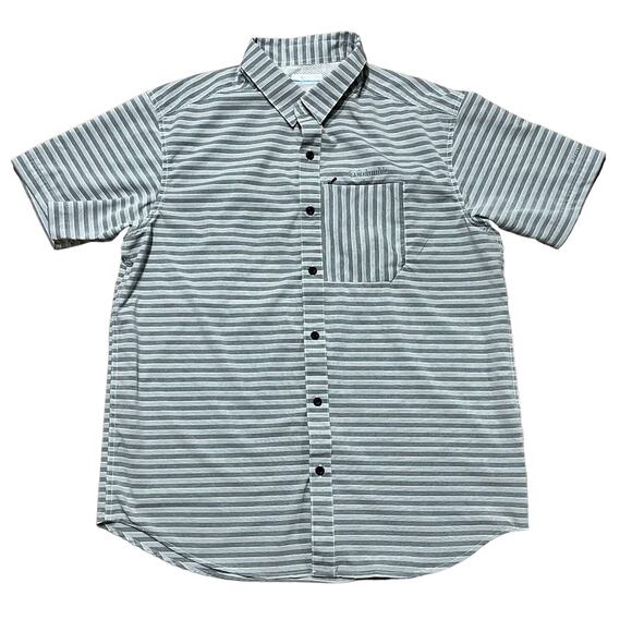 Columbia Omni-Shade Fishing Shirt Men’s Large Sun Protection Vented S/S Gray - Picture 1 of 3